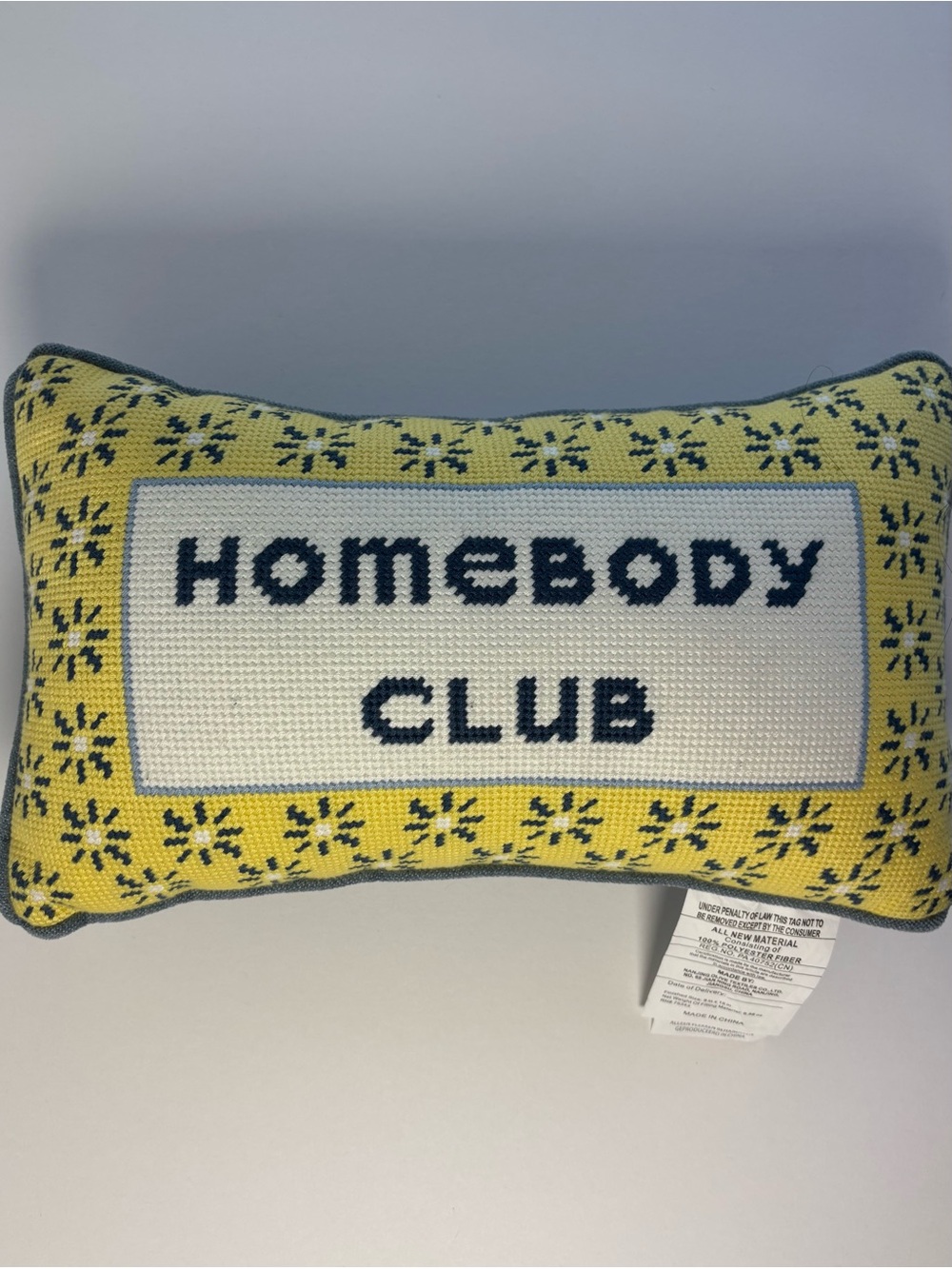 Viral Homebody Club Yellow Accent Pillow by Rachel Zoe